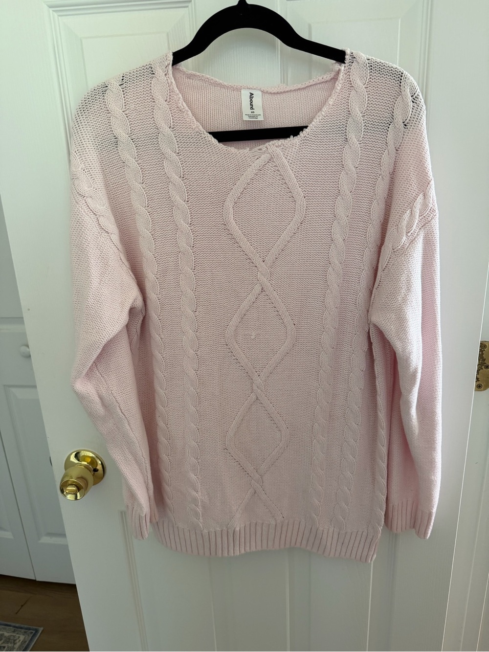 Abound Light Pink Distressed Crewneck Sweater Size Extra Small